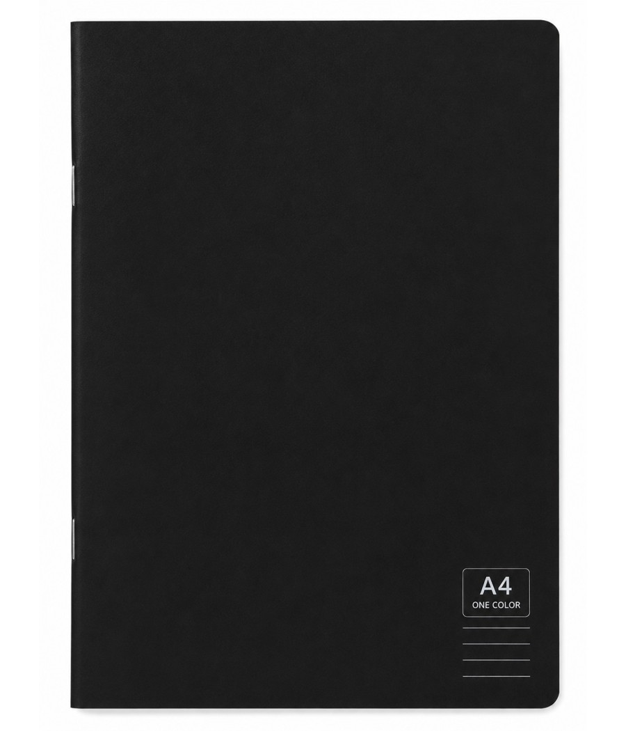 Caderno A4 Capa Plástico Preto One Color
